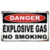 Металлическая табличка в винтажном стиле Опасность ОПАСНОСТЬ Взрывоопасный газ Не курить