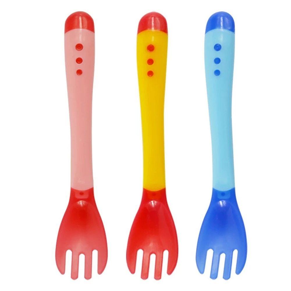 Feeding Tools Feeding Infant Soft Temperature Sensing Spoon Fork Toddler Flatware Silicone Spoon