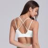 Однотонный плотный двухсторонний нейлоновый спортивный бюстгальтер с перекрестной спинкой для бега, спорта, фитнеса, йоги, одежды для женщин
