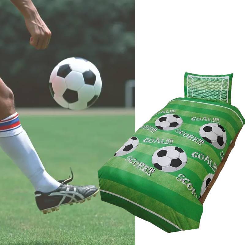 Футбольный постельный комплект из фланелевого материала для современного декора спальни