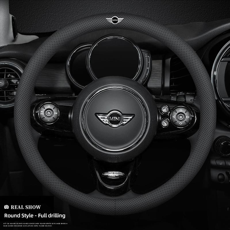 Car Steering Wheel Cover Breathable Leathe Non-Slip Protector For MINI JCW Cabrio Cooper Countryman Aceman Clubman Coupe F57