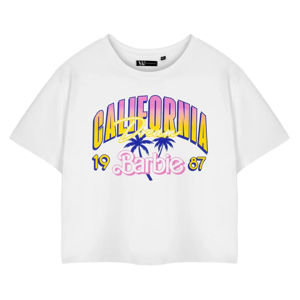 Barbie Womens/Ladies California Dream Short-Sleeved Crop T-Shirt