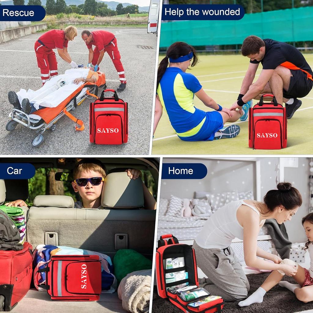 Аптечки первой помощи Рюкзаки для экстренного спасения Пустые Большой вместимости Сортированное хранение Для активного отдыха, кемпинга, выживания Медицинские наборы