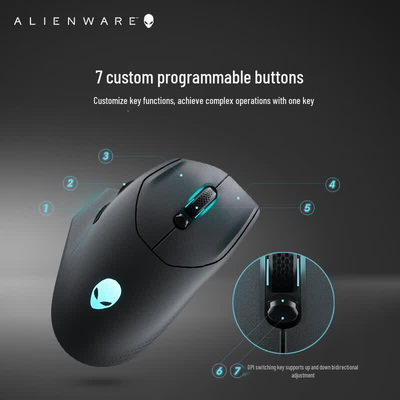 Беспроводная игровая мышь Alienware AW620M с двумя режимами