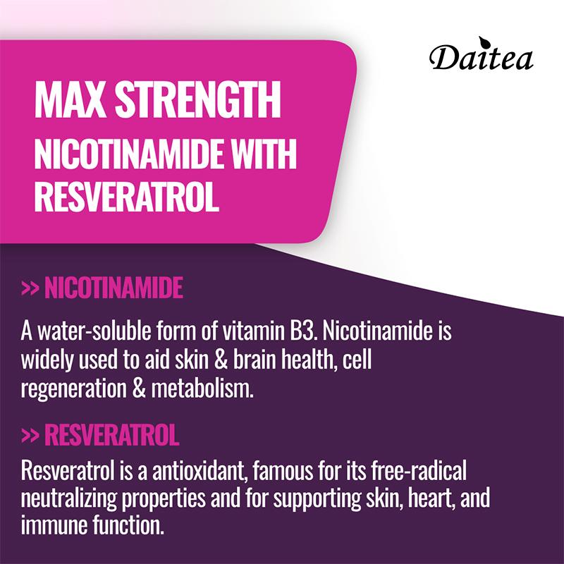 Niacinamide, Resveratrol, 100mg, 120 Capsules, Dietary Supplement