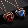 Link Skyward Sword Red Heart Necklace Heart Containers Crystal Hearts Stones Pendant Necklace for Women Men Jewelry