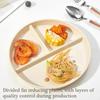 22 см Небьющаяся Разделенная Обеденная Тарелка Пластиковая Текстура Сервировочное Блюдо для Детей и Семьи Подходит для Микроволновой Печи и Посудомоечной Машины