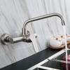 Настенный кухонный смеситель из нержавеющей стали 304 Смеситель для кухонной мойки Шланг свободного вращения на 360 градусов Смеситель с двумя отверстиями
