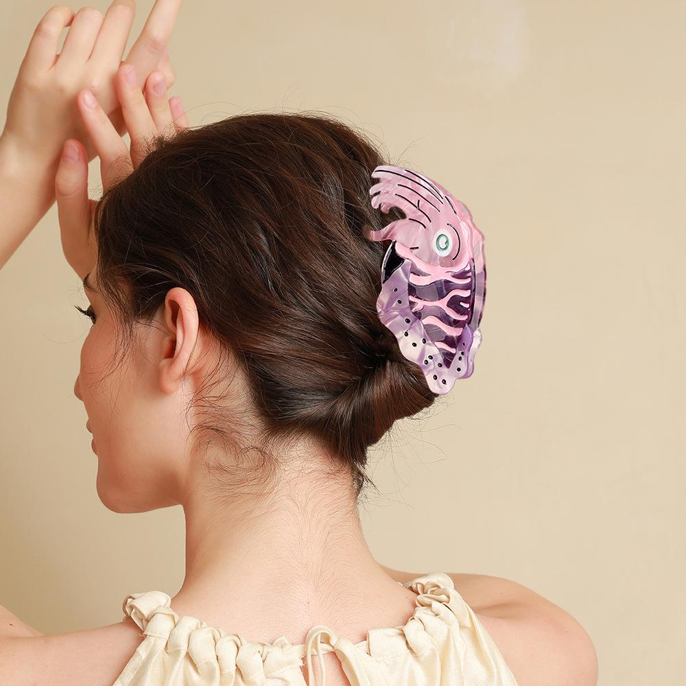 Sweet Sperm Whale Shark Clip Acetic Acid Animal Hair Clip Work Acetate Fish Hair Claw  Friends