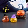 Милая Хэллоуинская светящаяся тыква, настольное украшение, автомобиль, домашний декор, декор комнаты, ландшафтное ремесло, украшения для кукольного домика, аксессуары