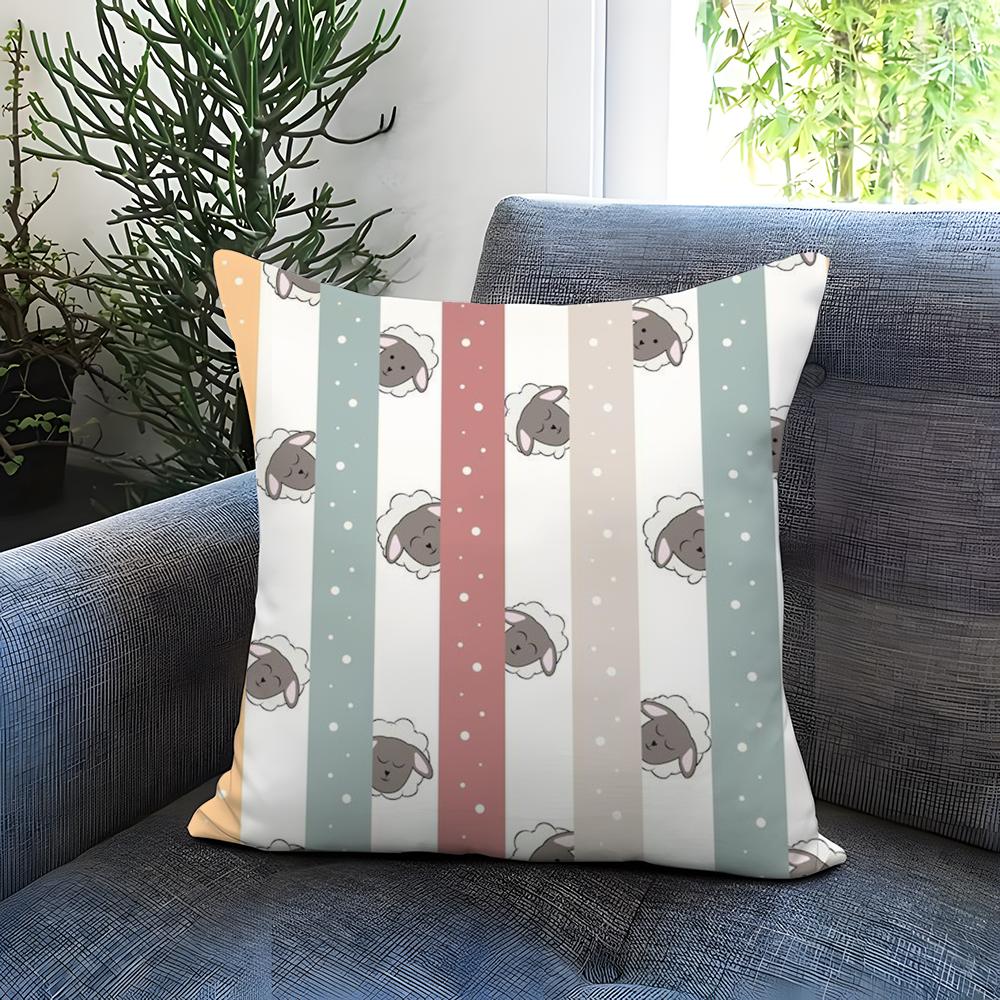 Cute Cartoon Texture Cushion Cover Comfortable Reversible Pillow Cover Ideal for Car Sofa Bedroom Beyond