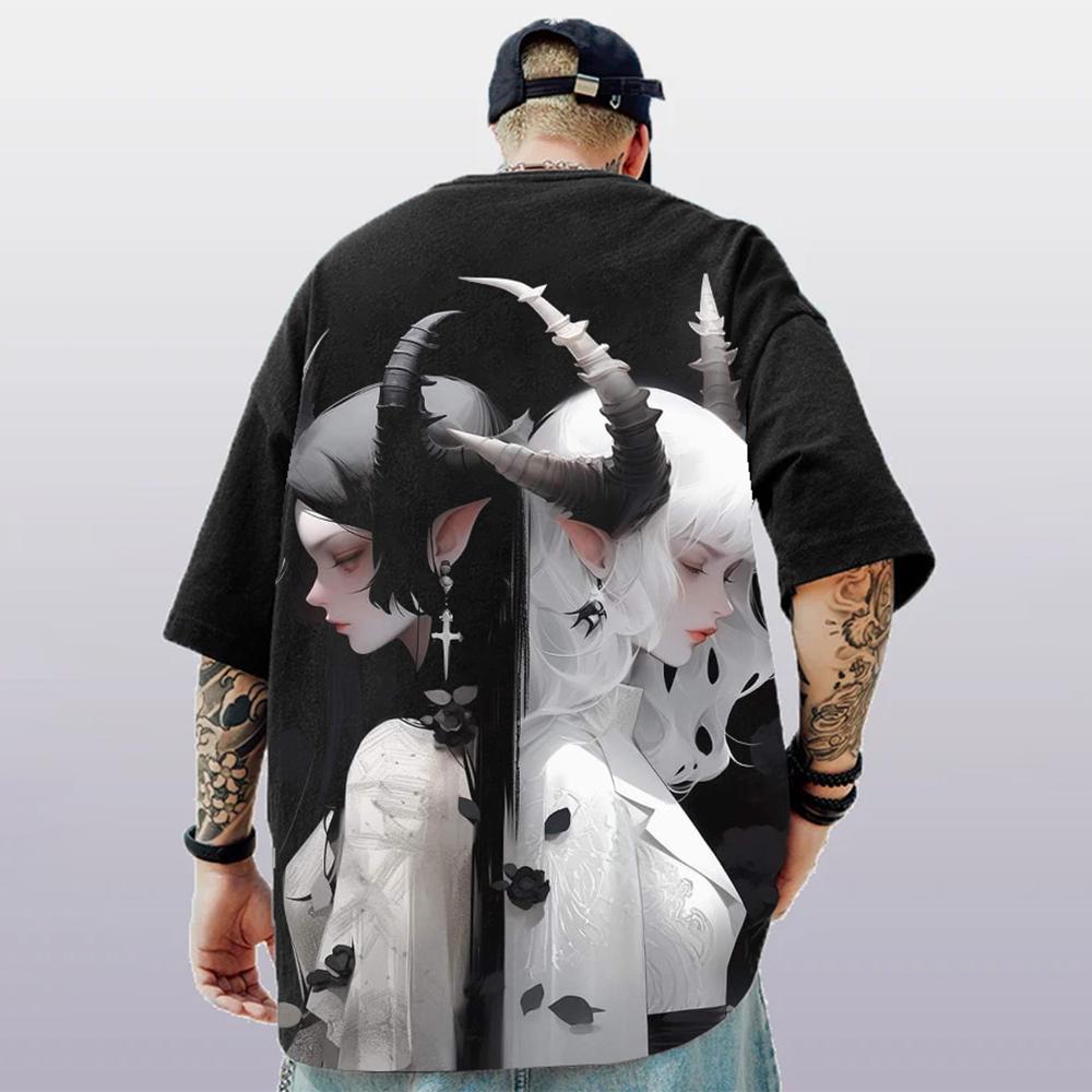 Новая мужская футболка с 3d принтом аниме, летняя повседневная мужская футболка, уличные трендовые топы, свободные большие футболки с коротким рукавом