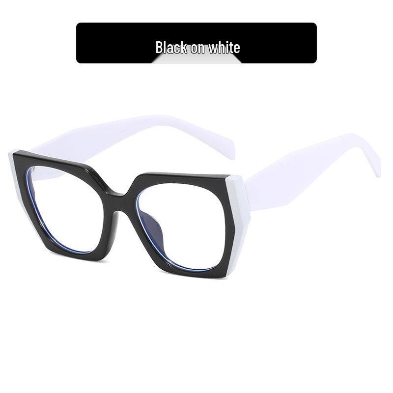 Fluorescent Green Cat-Eye Glasses with Contrasting Color Frames, Customizable for Prescription Lenses