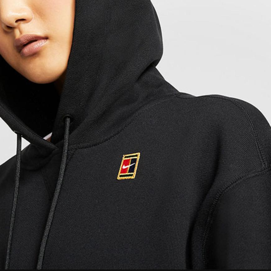Nike Сплошной цвет пуловера с капюшоном, женские топы, черный AV0767-010