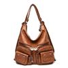 Fashion Multi-pockets Shoulder Bag For Women Large Capacity Crossbody Bag High Quality Leather Messenger Handbag Purse