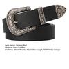 Women Retro Belt Solid Color Faux Leather Waistband Adjustable Length Multi Holes Design Jeans Belt Costume Accessories