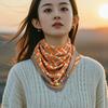 Luxury Design Magnetic Triangle Neck Protection Scarf For Women Cotton And Linen Scarf High-end Neck Scarf Spring Autumn Bandana