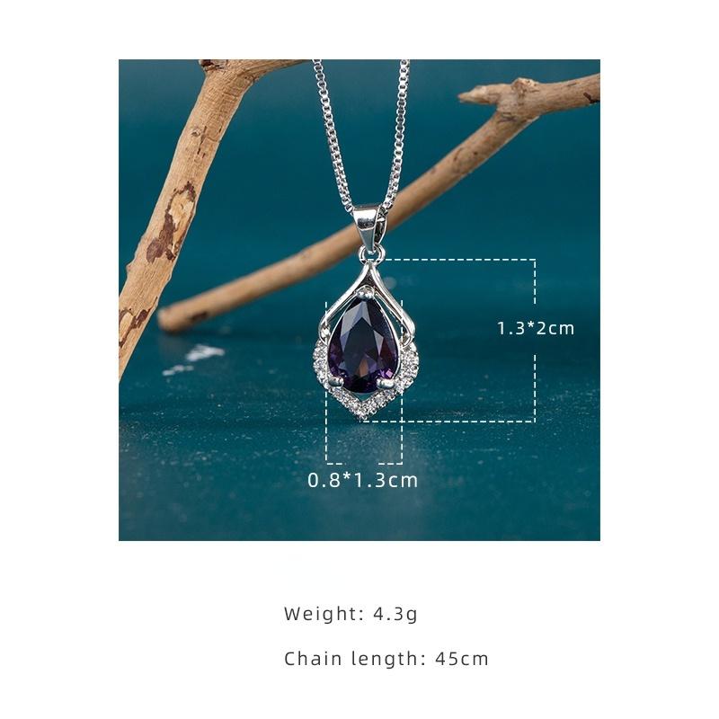 BELLA BOX Женское ожерелье нового дизайна, фиолетовое цирконие, уникальные аксессуары для вечеринки, необычный подарок для девушки, эффектные ювелирные изделия