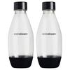 Sodastream 0.5L Twin Pack Dishwasher-Safe Slim Bottle (Black)