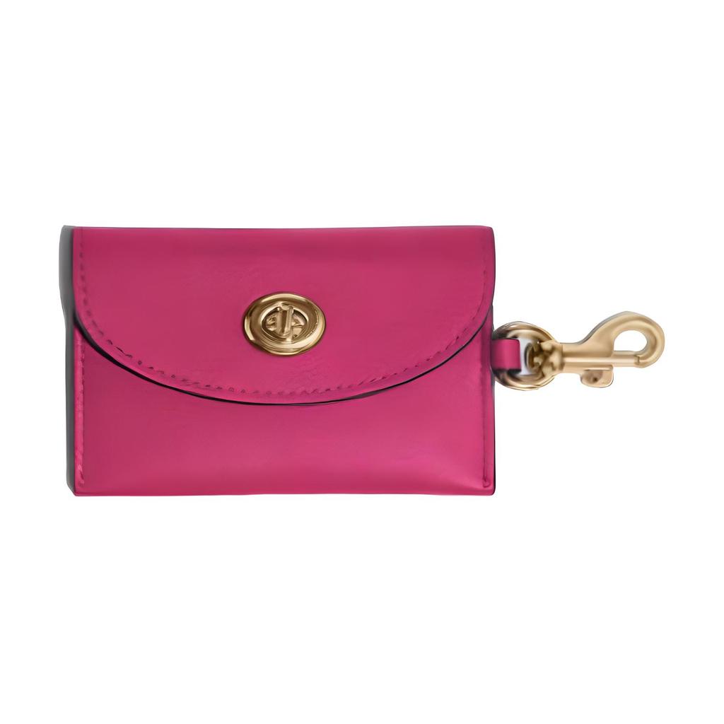 Coach Брелок для сумки 10 Держателей для карт Кожаный кошелек Подвеска Женские аксессуары Малиновый C6295G-GDAJN