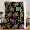Colorful Floral Turtles Blanket bedroom Blanket for Livingroom Couch lunch break Soft throw for Friend's festival Gift