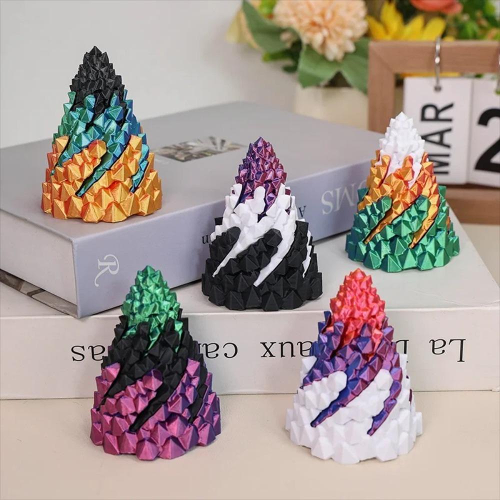 Impossible Stone Spiral Cone Fidget Toy Three Layer Design Pyramid Ornaments Home Decor