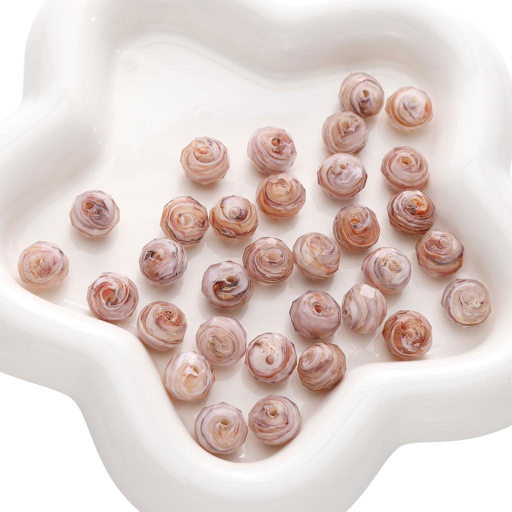 Разноцветные бусины из витого стекла для изготовления украшений своими руками, 12x10 мм, плоские круглые