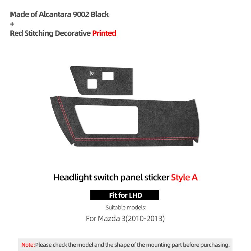 Betterhumz Для Mazda 3 Axela 2010-2013 Из Алькантары Накладка на Панель Переключателя Лампы Головного Света Автомобиля Аксессуары для Интерьера Автомобиля