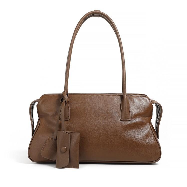 Large Capacity Cowhide Tote Bag, New Underarm Women's Bag, Genuine Leather Portable Pillow Bag.