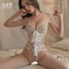 Style Bell Erotic Underwear Sexy Pajamas Passion Seduction Tease Crotch Lace One-Piece Elastic Suit
