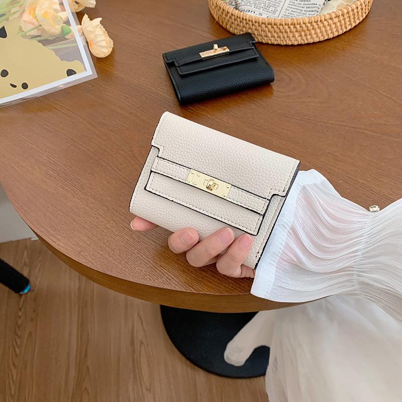 Women's Wallet Ins Women's Small Wallet Women's High-end, Small Folding Short Clutch Wallet