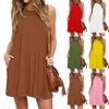Women's Plus Size Summer Irregular Hem Casual Swing Tee Tank Dress