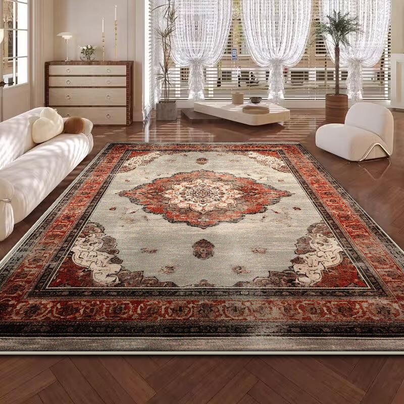 Retro Persian American Carpet Large Area Living Room Decoration Home Ethnic Style Bedroom Rug Cloakroom Lounge Soft Mat Washable