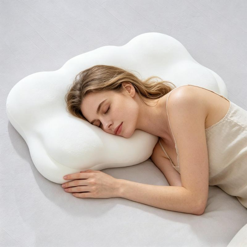 Ортопедическая подушка из пены с эффектом памяти Ergonomic Sleep Cloud для облегчения боли в шее и плечах, подходит для тех, кто спит на спине и животе.