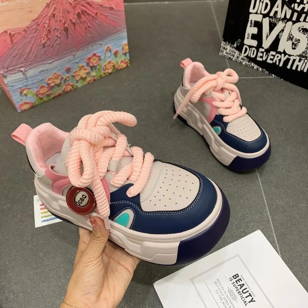 Милые женские кроссовки на платформе, осенние разноцветные повседневные кроссовки, дышащая модная роскошная дизайнерская женская обувь