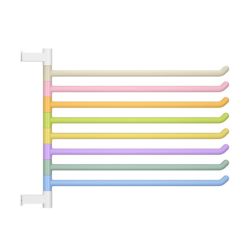 1 шт. Радужная вращающаяся вешалка для полотенец, Настенная угловая вешалка для хранения банных полотенец с несколькими перекладинами, без пробивания отверстий для ванной комнаты