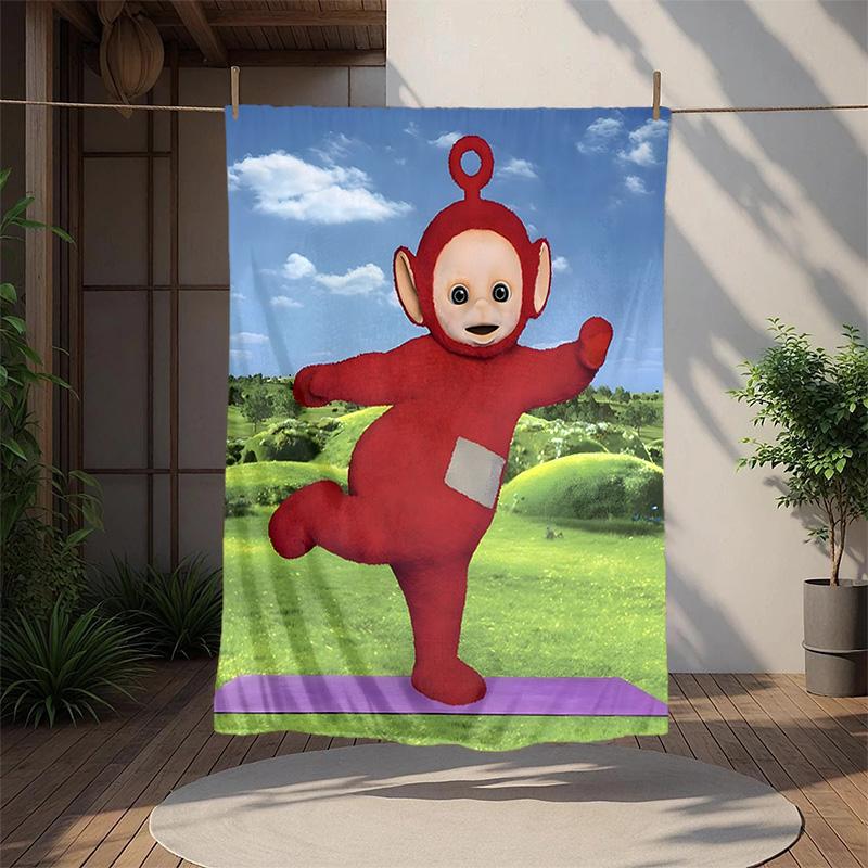 Teletubbies Flannel Blanket Soft Warm All-Season Throw, Design for Camping, Car Travel, Hiking Sofa, Bed, Office Perfect Gift for Parties
