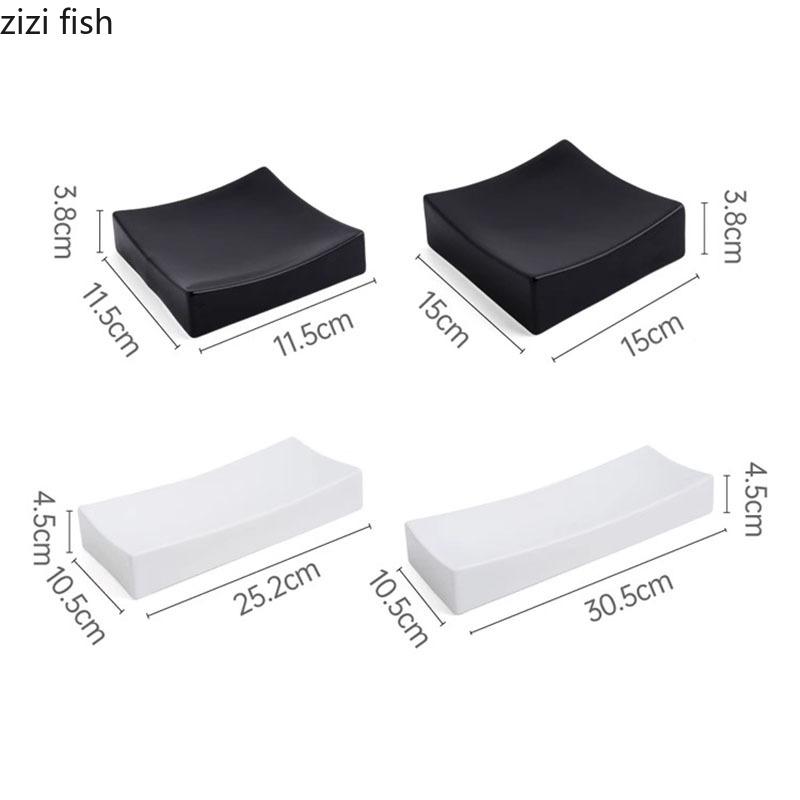 Solid Color Ceramic Sushi Plate Restaurant Dessert Plate Sashimi Plates Cake Plates Molecular Cuisine Specialty Tableware