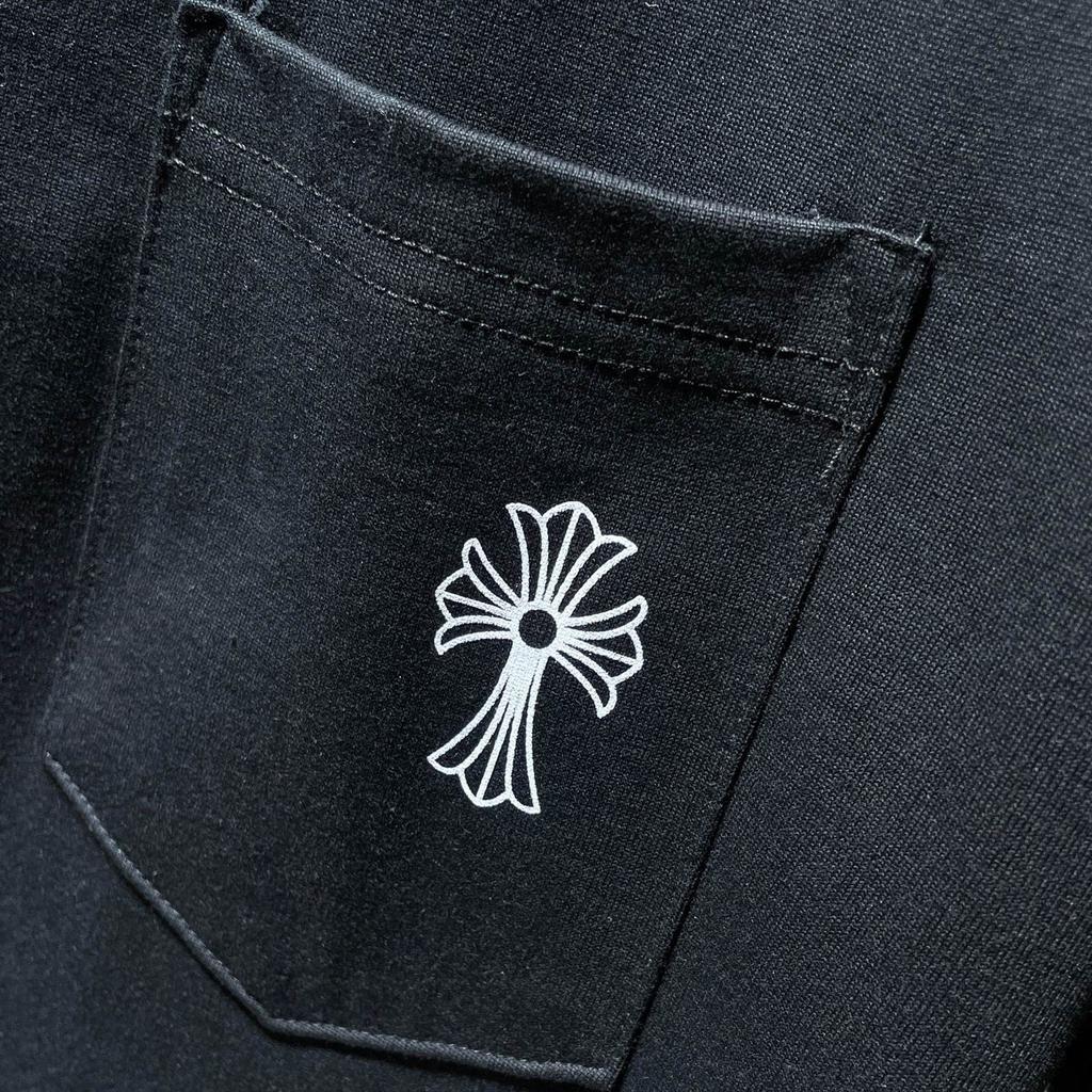 8010 CHROME HEARTS Лето 2026 Новая Высококачественная Хлопковая Круглый Вырез Свободная Большого Размера Мужская и Женская Футболка Футболка для Пары