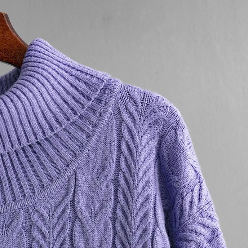 Зима 2024 Новое женское трикотажное теплое длинное платье-свитер женское осеннее модное свободное утолщенное трикотажное винтажное платье Vestido