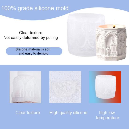 Ренессансная силиконовая форма DIY Эпоксидная смола Подсвечник Форма для хранения чашки для ювелирных изделий Гипс Поделки Скандинавский стиль Форма для демонстрации