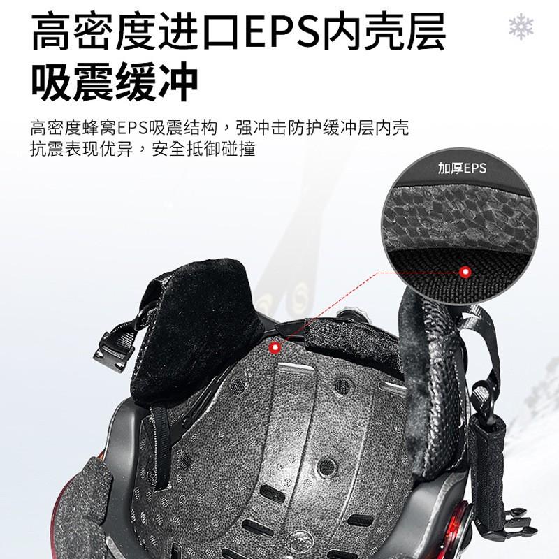 Adult Ski Helmet With Integrated Goggles PC Shell Safety Headgear Snow Sports Unisex