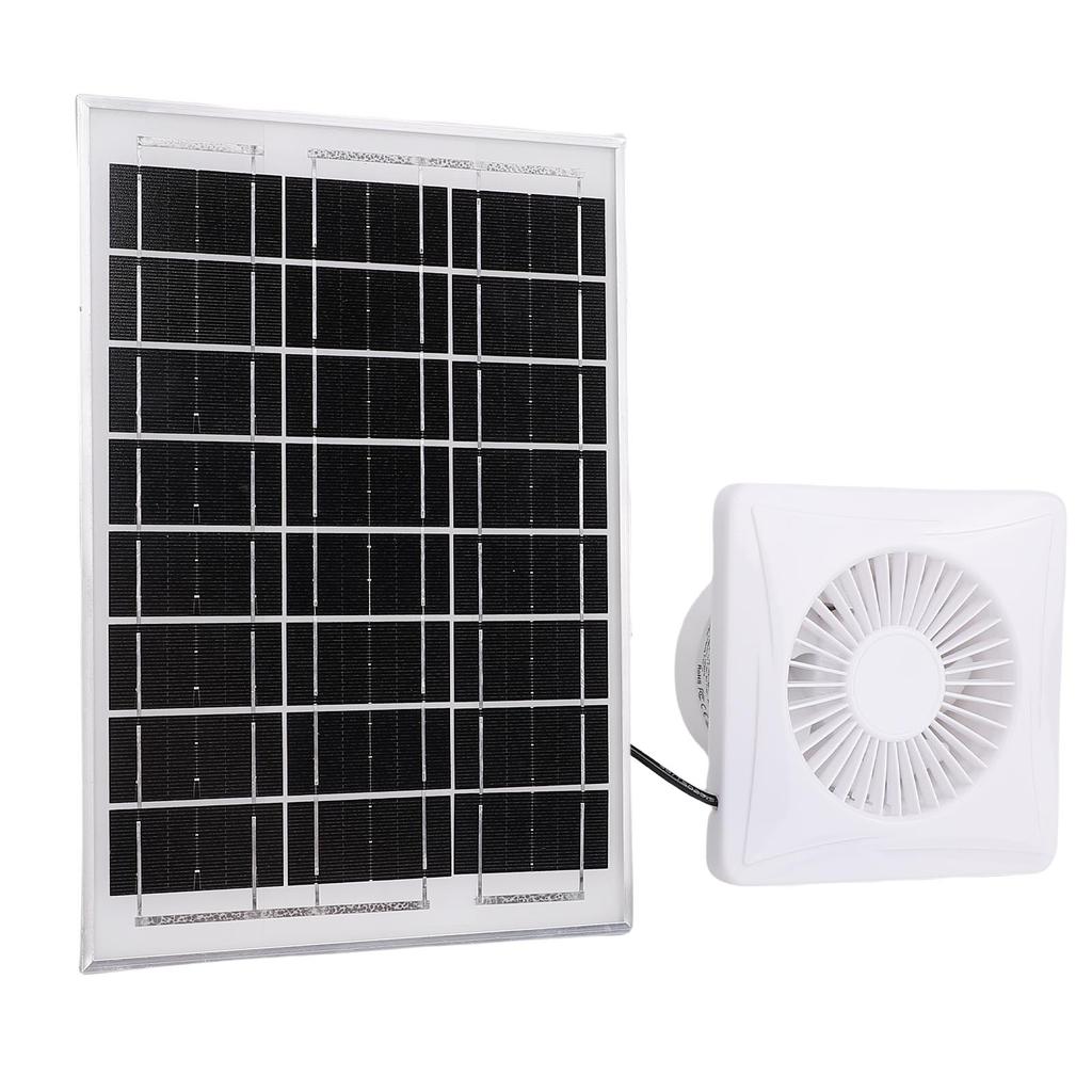 Solar Powered Exhaust Fan 6W Solar Panel and 4in Ventilation Fan for Greenhouse Chicken Coop Shed Pet House
