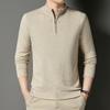 Весенне-осенний новый вязаный свитер для мужчин, свитер с длинным рукавом для повседневной носки, свитер на молнии с воротником для мужчин