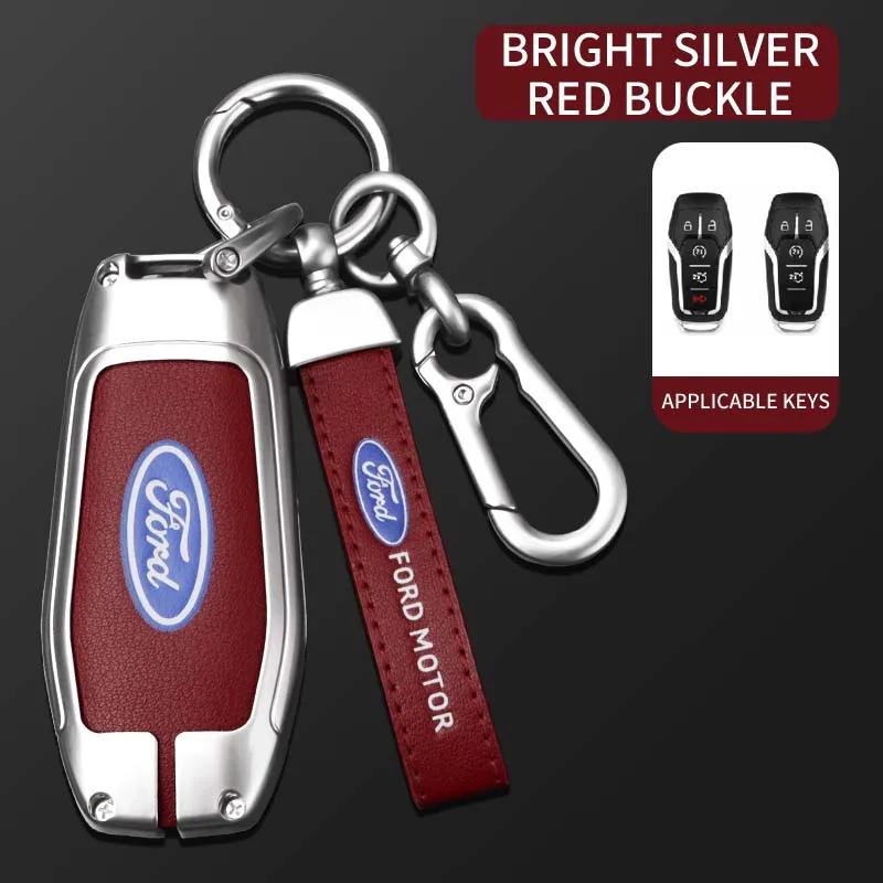 New 2026 Car Sticker Zinc Alloy Car Remote Key Case Cover For Ford Fusion Mondeo Mustang F-150 Explorer Edge 2015 2016 2017 2018