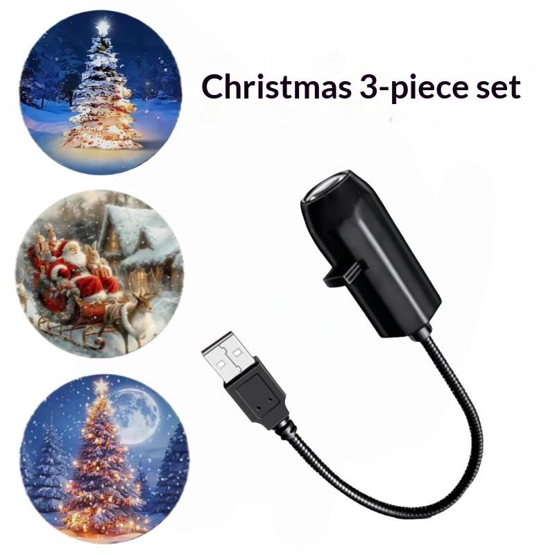 Рождественский проектор на USB с переключаемыми узорами Олень Санта-Клаус Ночник для праздничного подарка