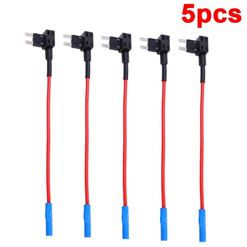 Car Fuse Tap Add A Circuit Adapter Standard ATM APM ATC Blade Fuse Holder Box Wire Socket Cable for LED Light Electronics Power
