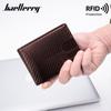Baellerry Мужской короткий бумажник-портмоне для бизнеса с несколькими отделениями для карт, держатель для карт из углеродного волокна с RFID-защитой, модный кошелек для монет
