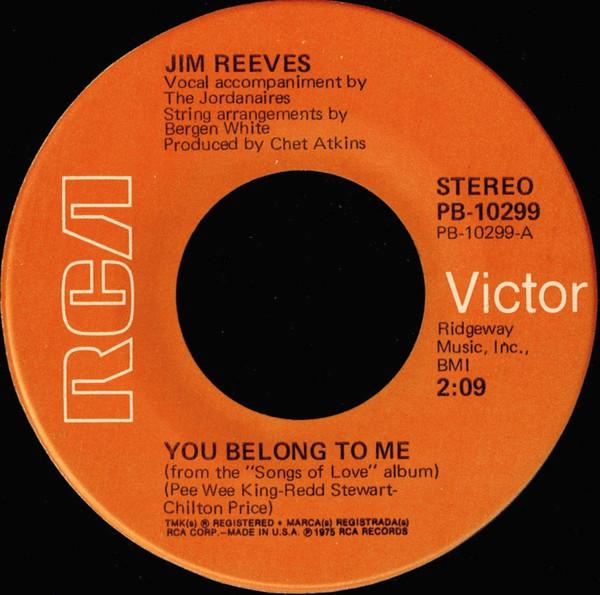 7-дюймовая пластинка ДЖИМ РИВС You Belong To Me Морин PB10299 RCA Victor 1975 США Поп Б/у