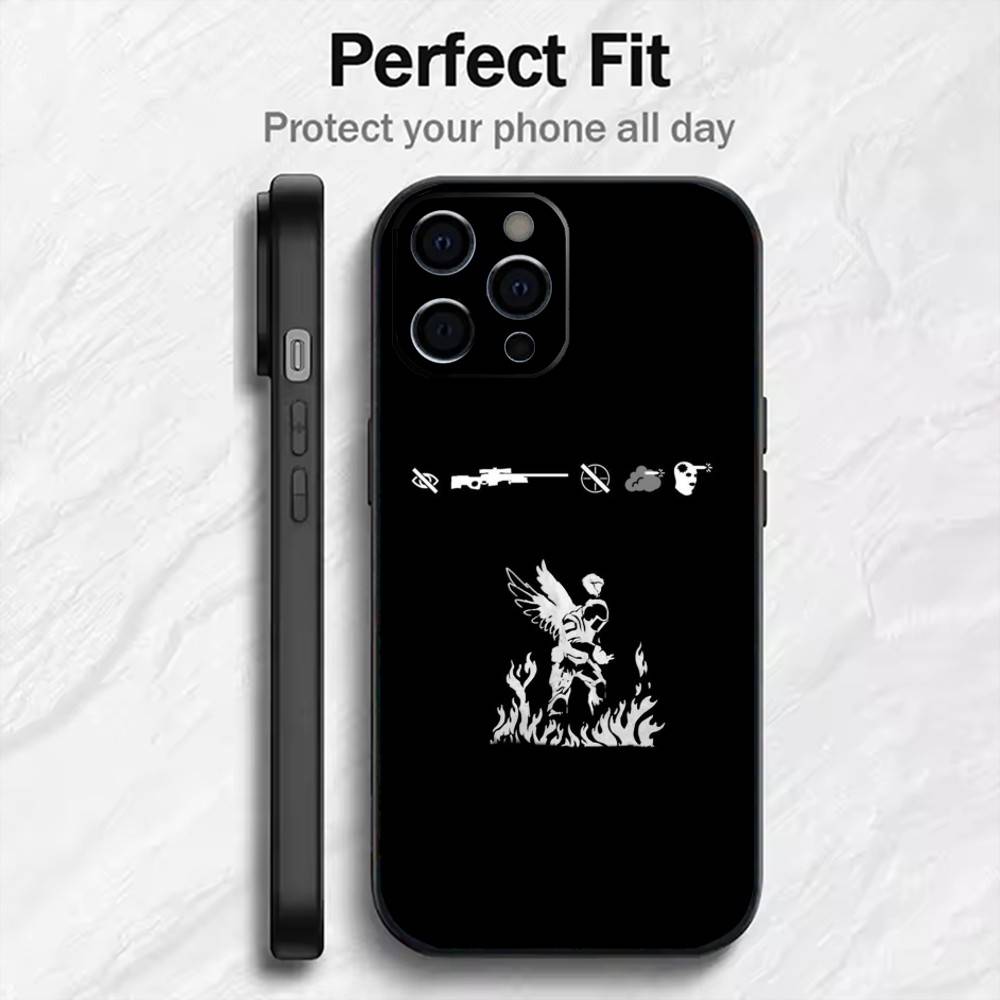 Чехол для телефона CS2 C-Counter S-Strikes для iPhone 17, 16, 15, 14, 13, 12 Plus, Max, Мягкий силиконовый, Черный
